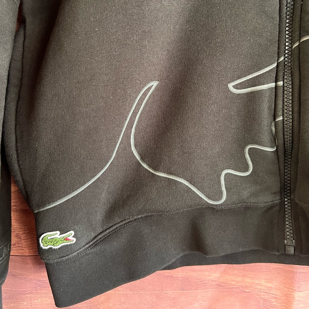 Lacoste Men's Sport Long Sleeve Outlined Big Croc Full Zip Hoodie - Picture 6 of 7